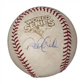 2009 World Series Game 5 Used Baseball Signed by Derek Jeter (MLB Auth/Steiner)